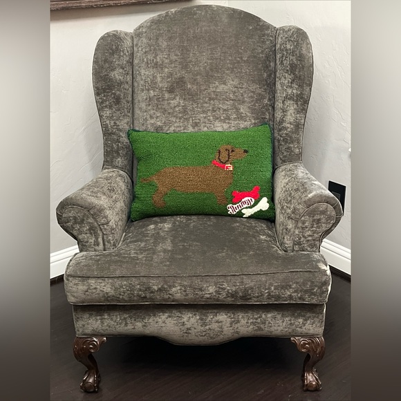 Macy’s Dachshund Holiday Hooked Accent Decor Pillow 21” x 15” - Picture 3 of 8